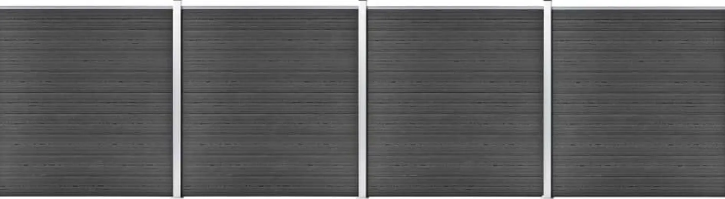 Aitapaneelisarja WPC 699x186 cm musta