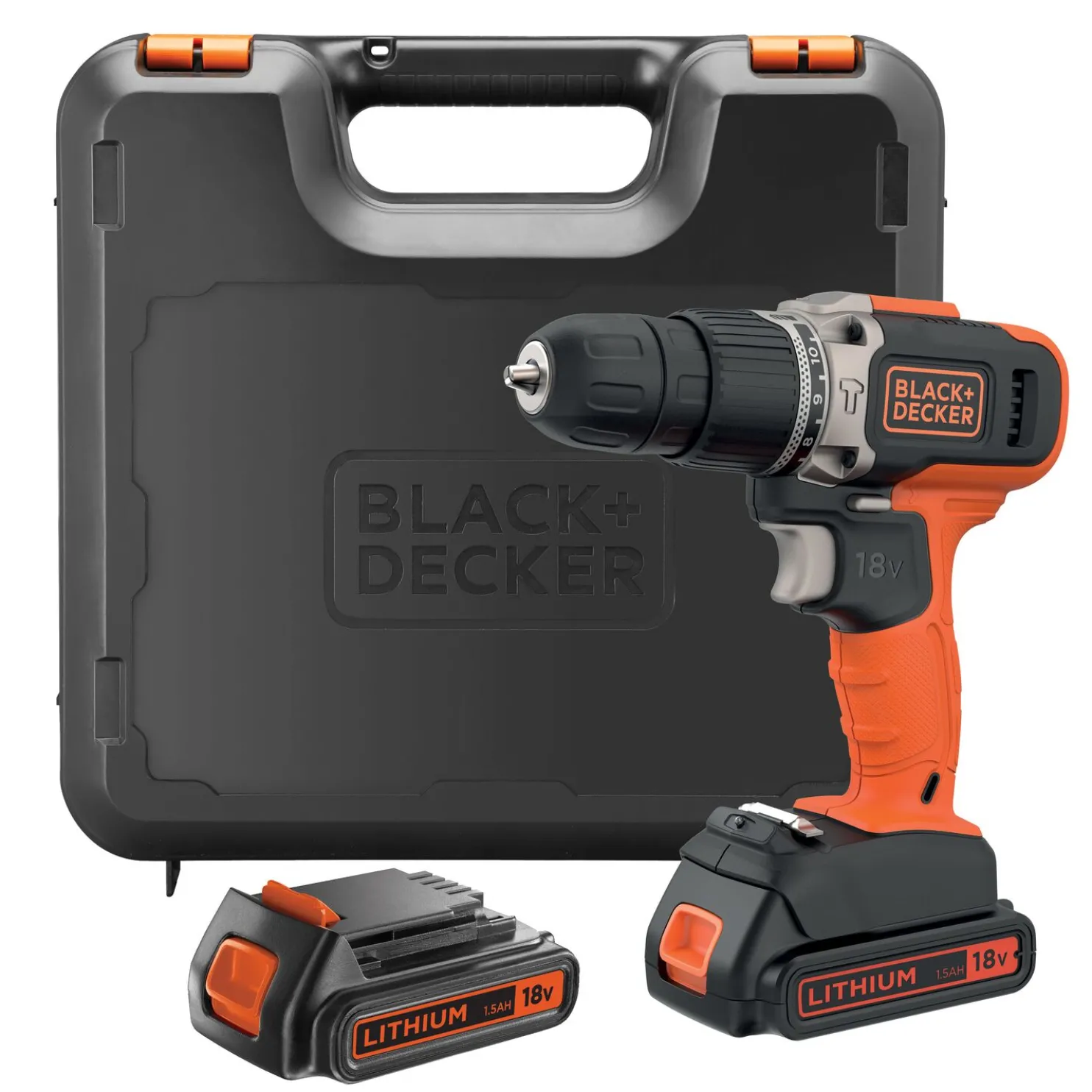 Akkuiskuporakone Black+Decker BCD003C2K 18V 2x1,5 Ah akuilla