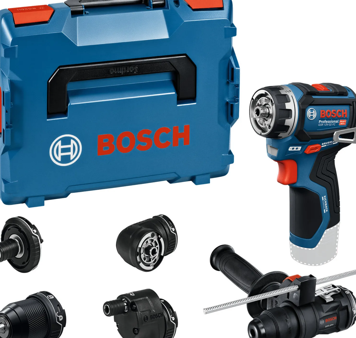 Akkuporakone Bosch Professional GSR 12V-32 FC Solo 12V ilman akkua + 5xGFA + L-Boxx