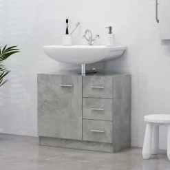 Allaskaappi betoninharmaa 63x30x54 cm lastulevy
