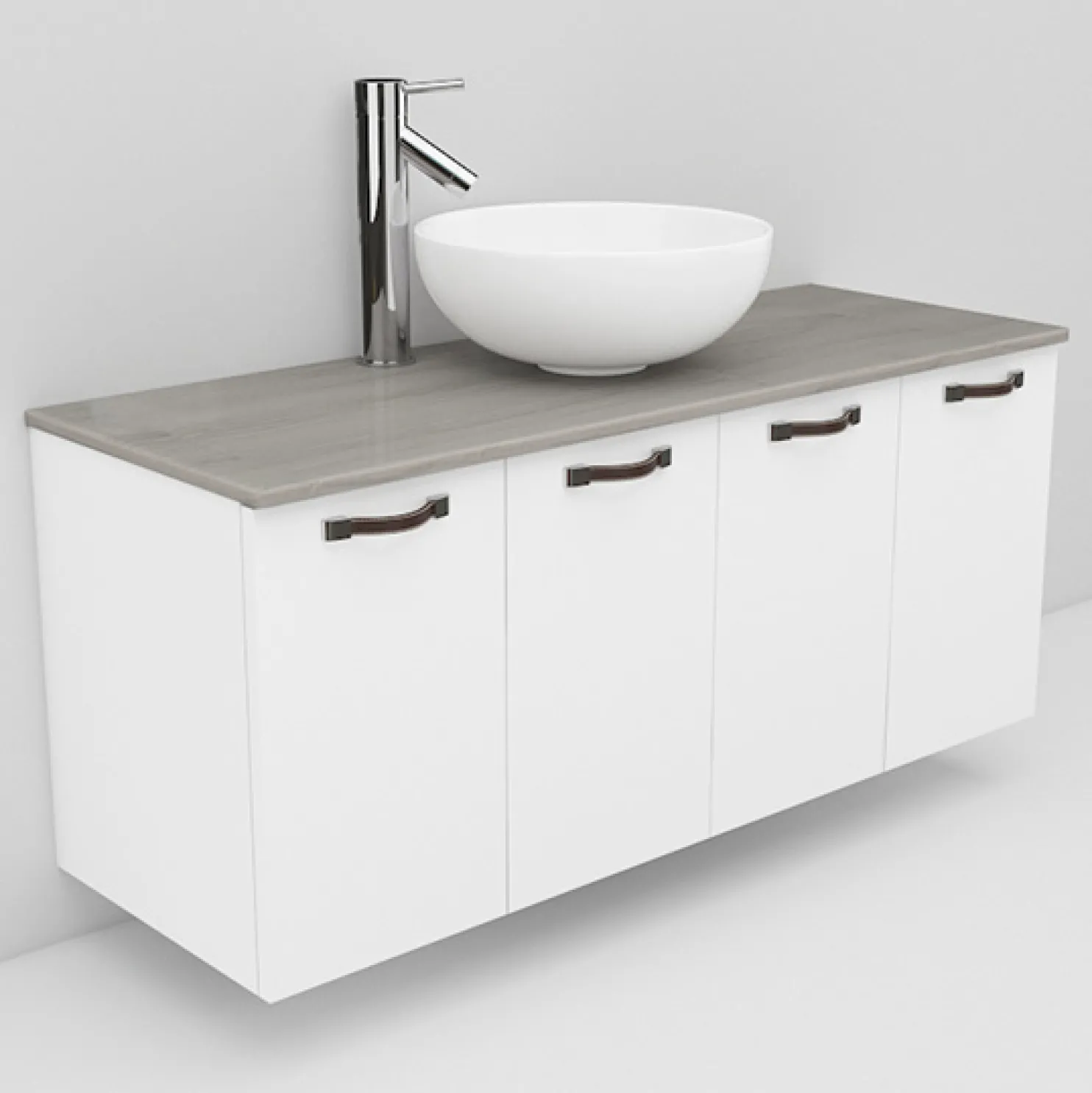 Allaskaappi ja Coast-allas Noro Flexline 125.1 1200 mm marmoritaso valkoinen