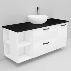 Allaskaappi ja Coast-allas Noro Flexline 176.1 musta taso 1200 mm valkoinen