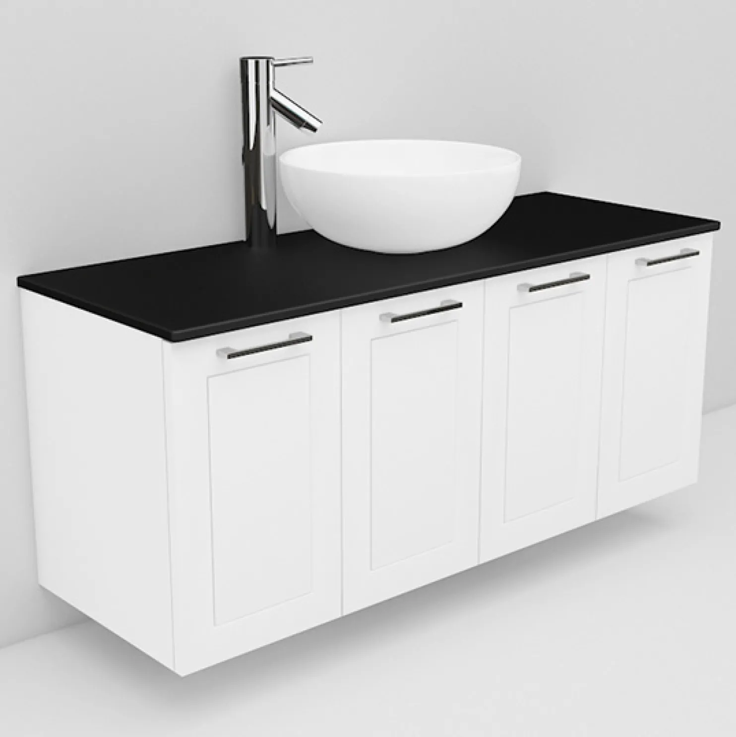 Allaskaappi ja Coast-allas Noro Flexline 128 1200 mm musta taso eri värejä
