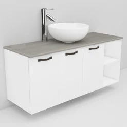 Allaskaappi ja Coast-allas Noro Flexline 133.1 1200 mm marmoritaso valkoinen