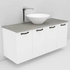 Allaskaappi ja Loop-allas Noro Flexline 123.1 1200 mm marmoritaso valkoinen