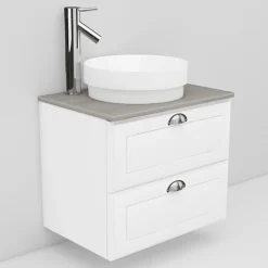 Allaskaappi ja Peak-allas Noro Flexline 12.3 600 mm marmoritaso valkoinen kehysovi