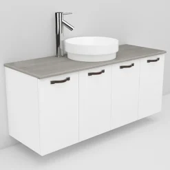 Allaskaappi ja Peak-allas Noro Flexline 124.1 1200 mm marmoritaso valkoinen