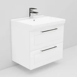 Allaskaappi ja tasoallas Noro Living 2.2 600mm kahdella laatikolla valkoinen raami