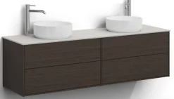 Allaskaappi kahdella altaalla Svedbergs Epos, 160x45cm, 2+2 ltk, push-open, eri vaihtoehtoja