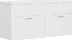 Allaskaappi sisäänrakennetulla altaalla, 100x38,5x46 cm, valkoinen