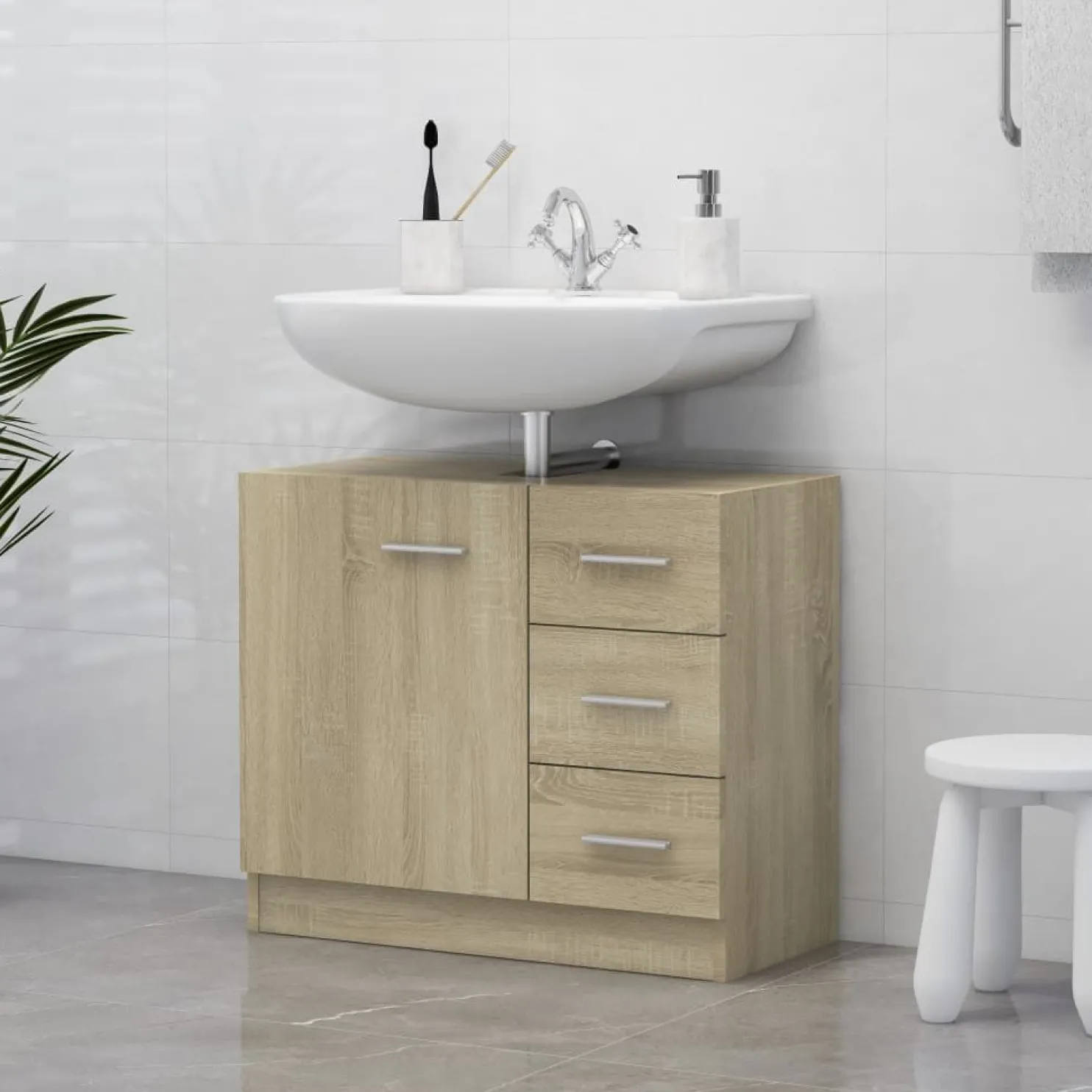 Allaskaappi sonoma tammi 63x30x54 cm lastulevy