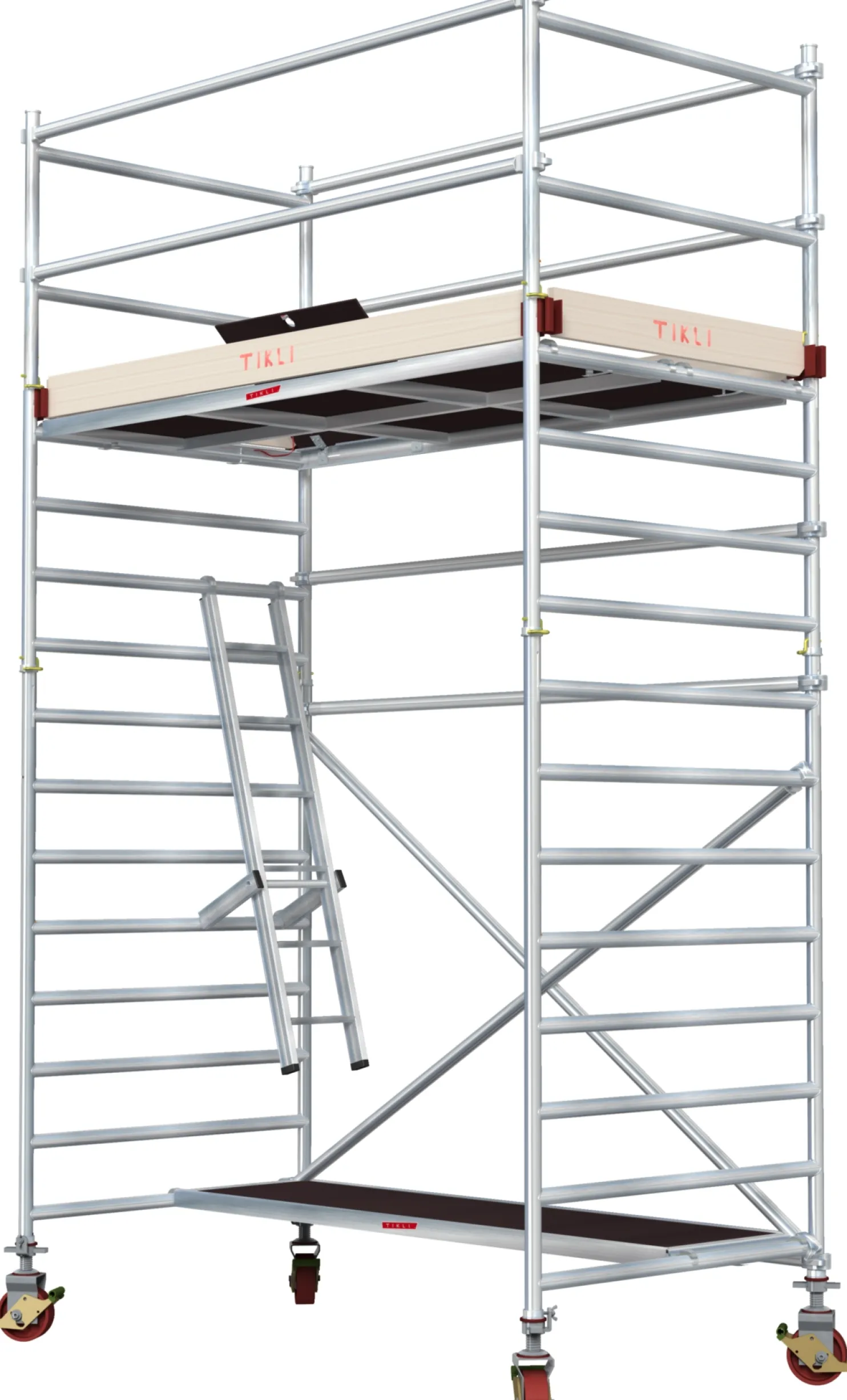 Alumiiniteline Tikli Jumbo 9900P, tasokorkeus 3.4m, 250x135cm