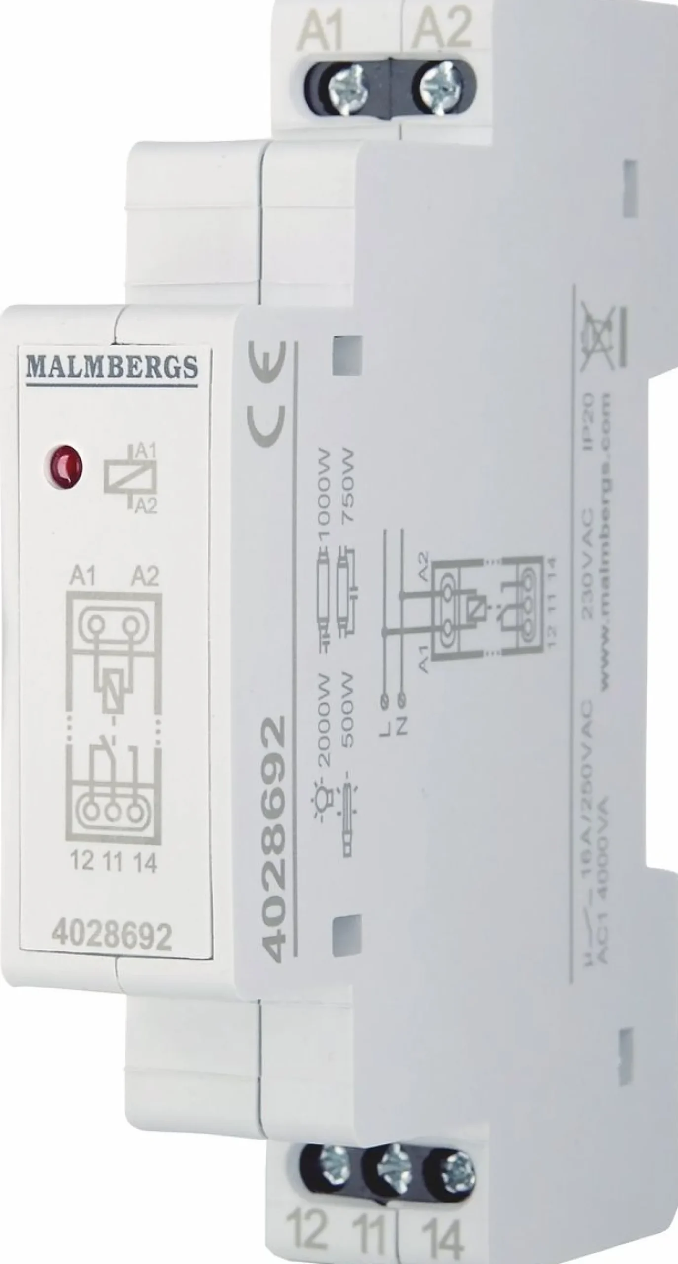 Apurele Malmbergs, 230V, 1-vaihto, 16A