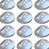 Aurinkoenergia ulkoseinävalaisimet, LED, 12 kpl, pyöreä, hopea
