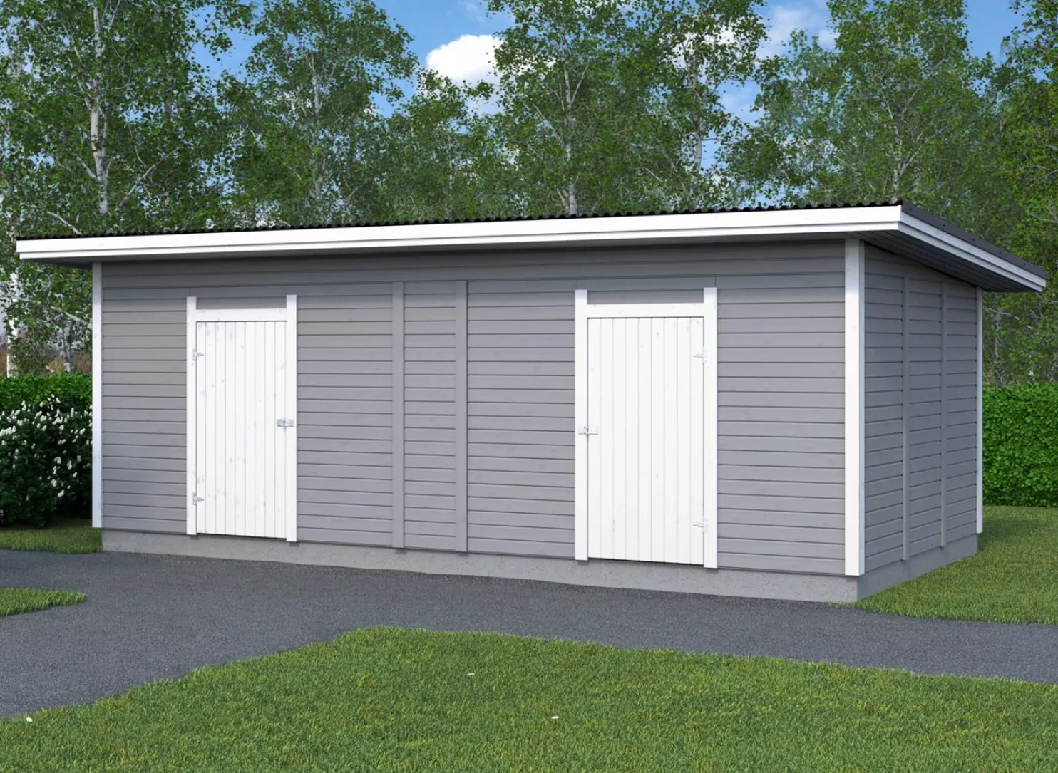 Elementtivarasto Timburg E12b 6540x3180 mm 20.8 m² puuvalmis
