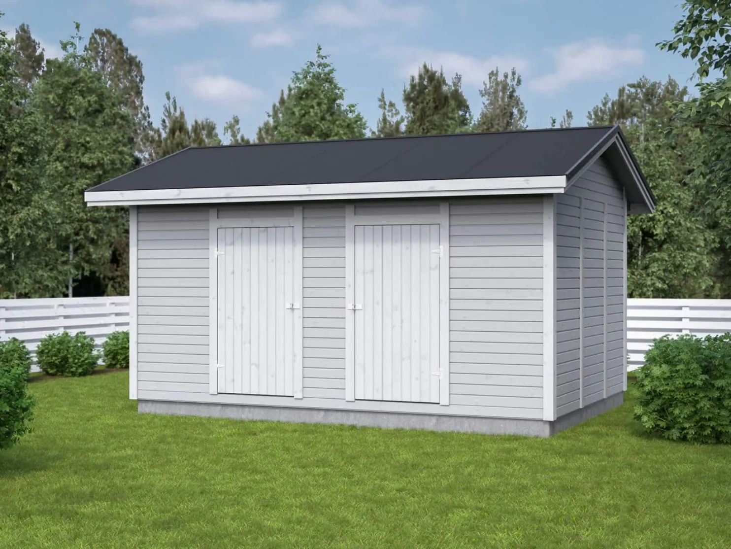 Elementtivarasto Timburg E10b 4540x3180 mm 14.44 m² puuvalmis