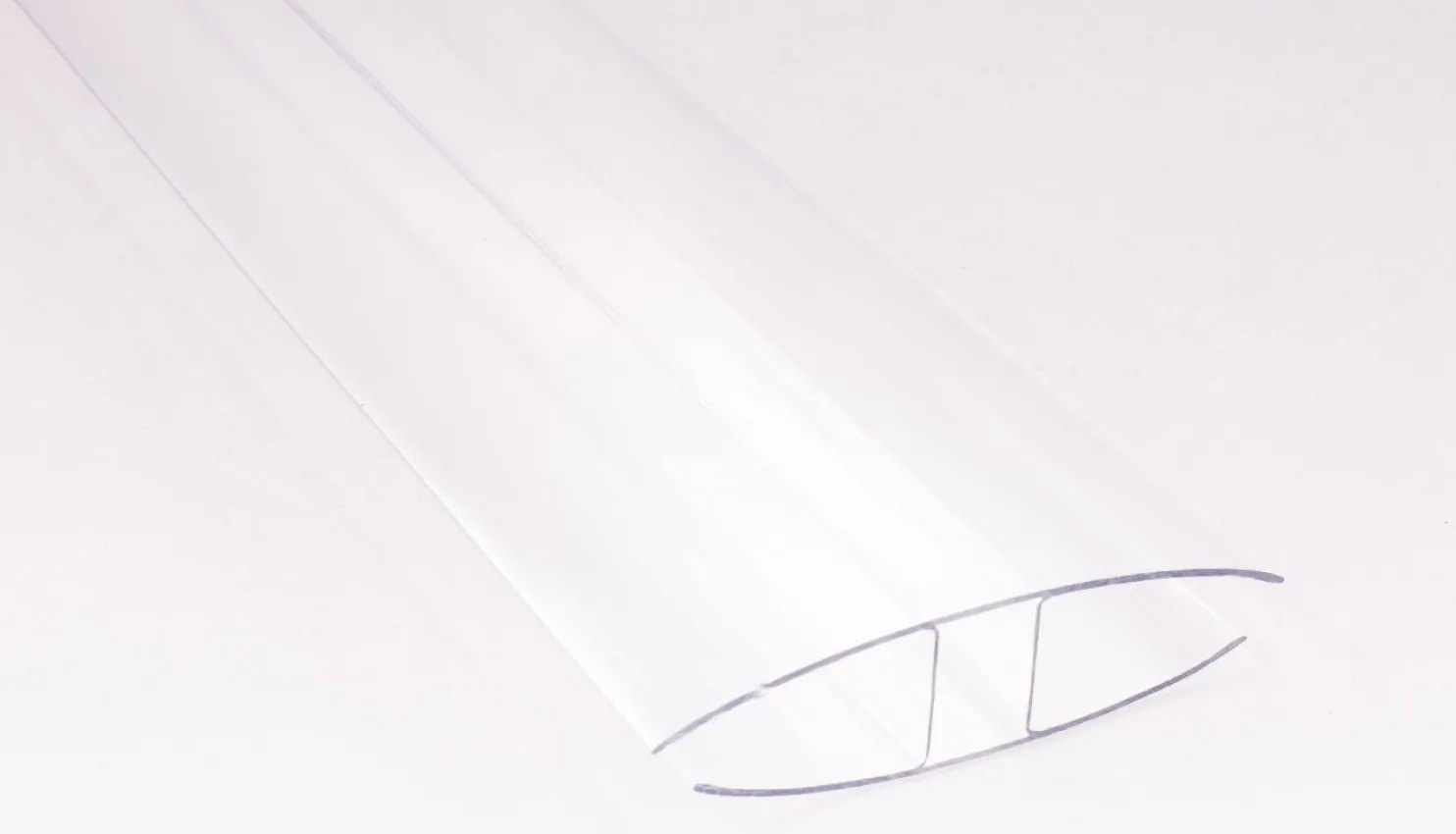 H-profiili Keraplast, 16mm, PC-muovia, kirkas, määrämittainen