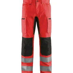 Huomiohousut Blåkläder 1585 Highvis Stretch huomiopunainen/musta