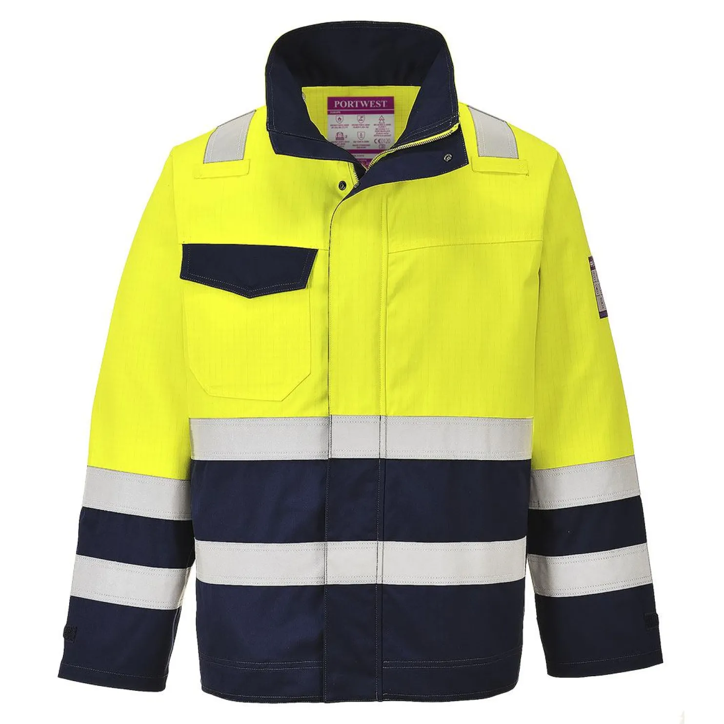 Huomiotakki Portwest MV25 Modaflame keltainen/sininen