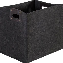 Huopalaatikko Home4You MAX FELT-3 32x25x32 cm, tummanharmaa, kahvoilla