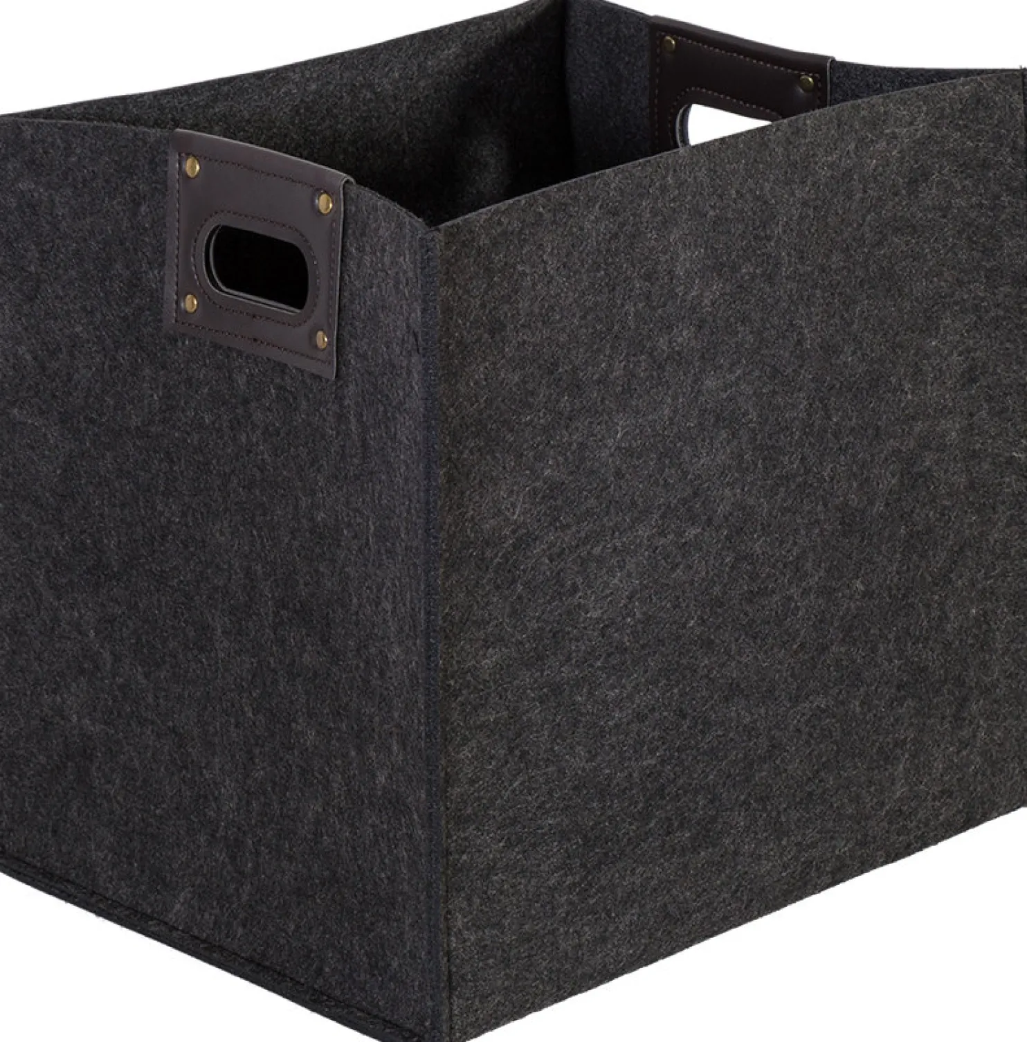 Huopalaatikko Home4You MAX FELT-3 32x25x32 cm, tummanharmaa, kahvoilla