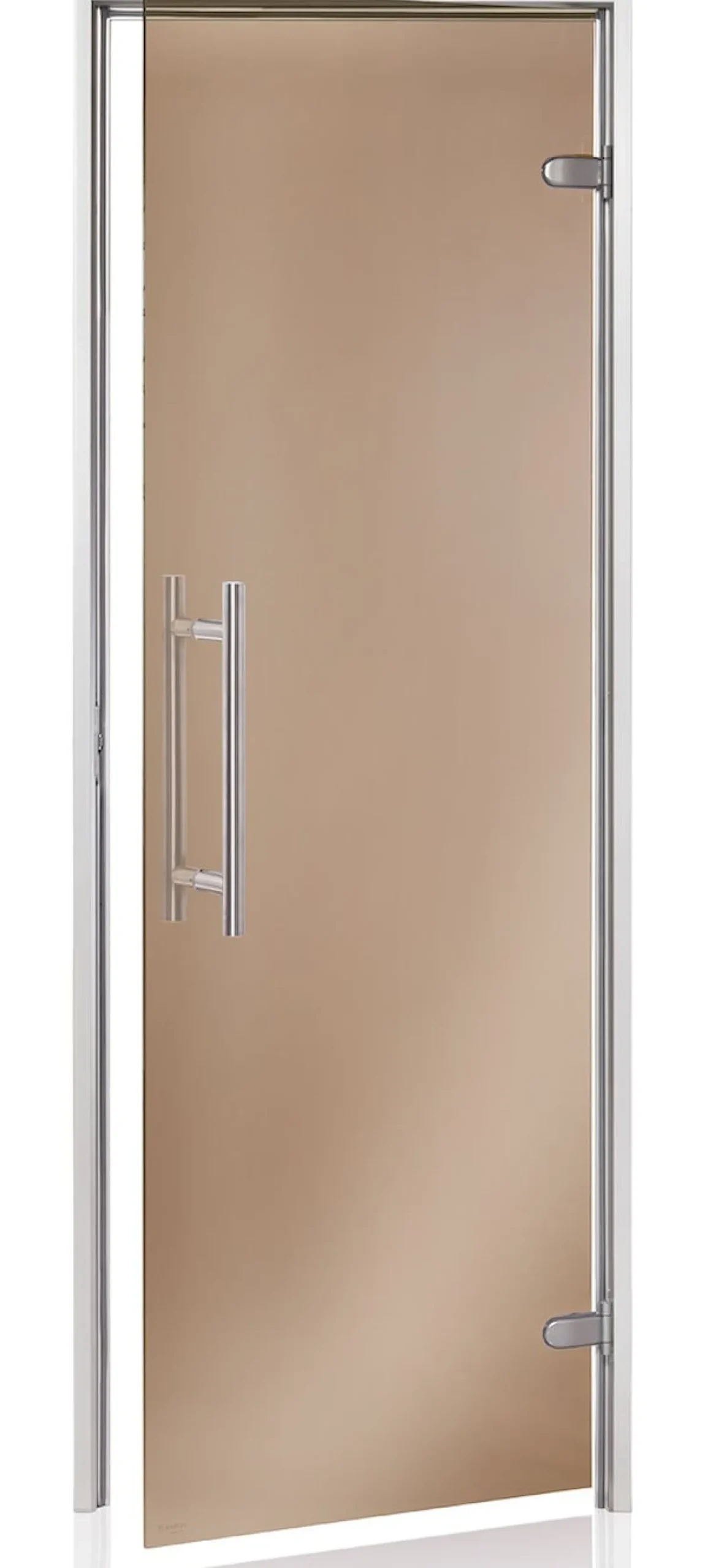 Höyrysaunan ovi Andres Glass Light Premium, alumiinikarmi, eri kokoja, eri värejä