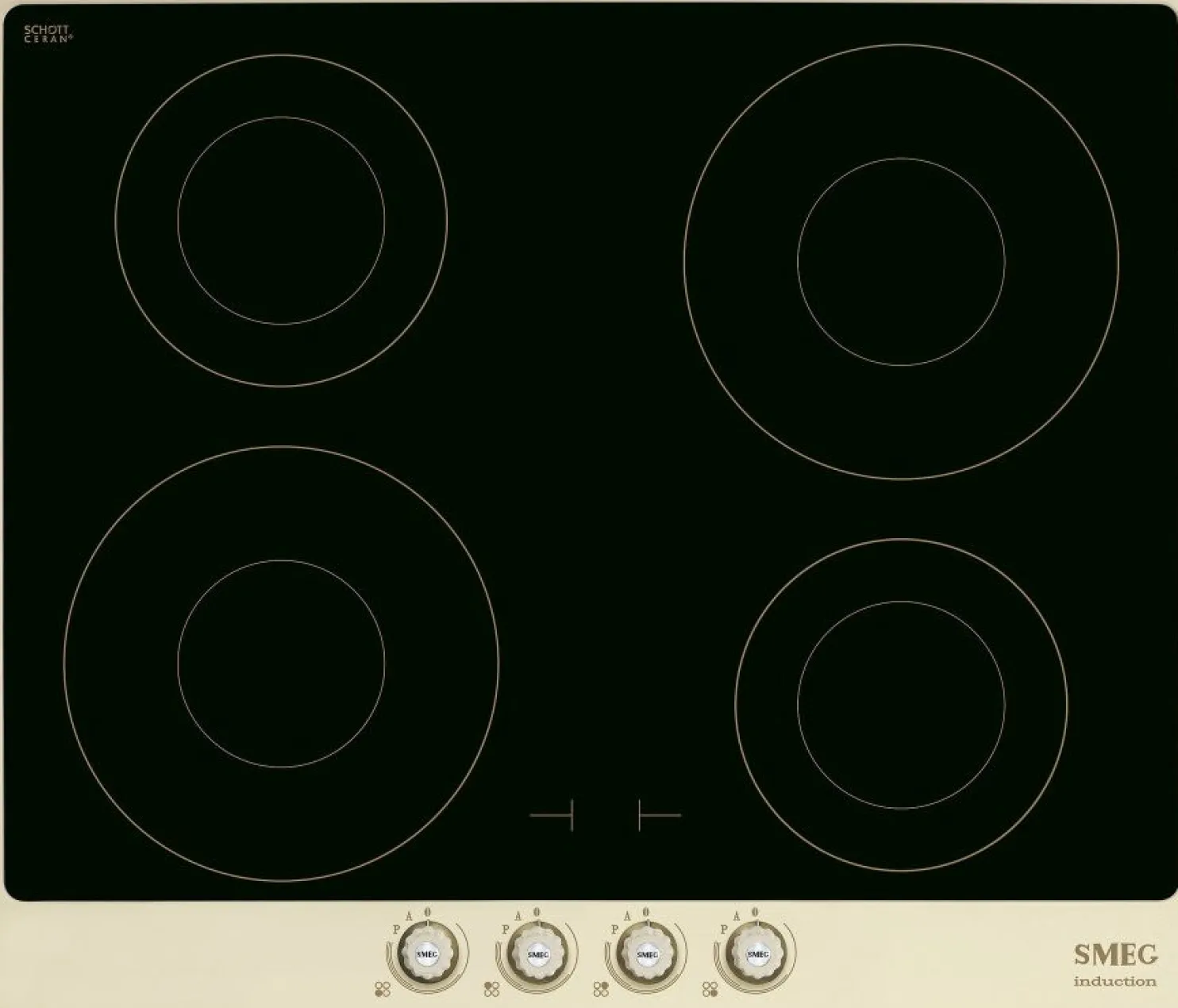 Induktioliesitaso Smeg SI764POM, 59.6cm, musta