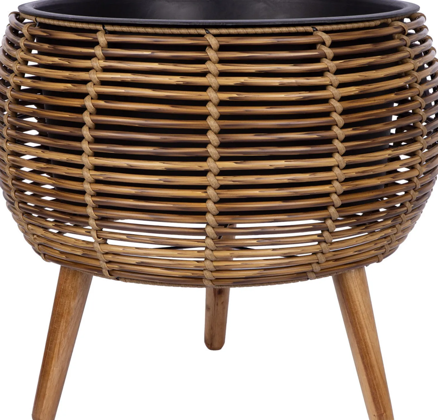 Istutuslaatikko Home4You WICKER 48x48xK43 cm, vaaleanruskea