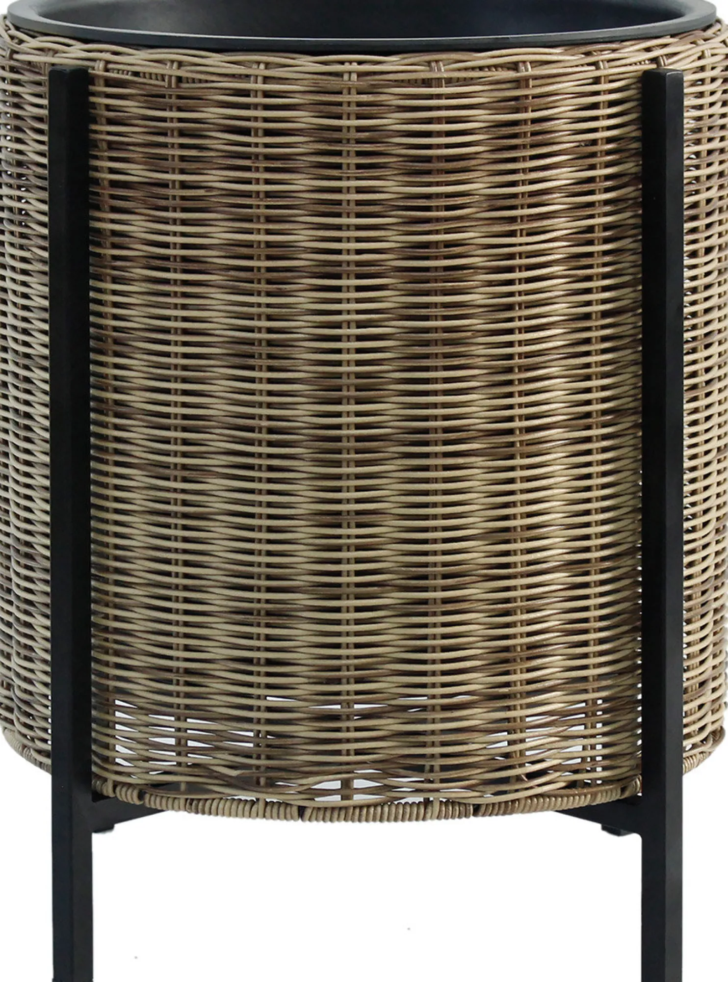 Istutuslaatikko Home4You WICKER jalustalla Ø39xK45 cm, vaaleanruskea