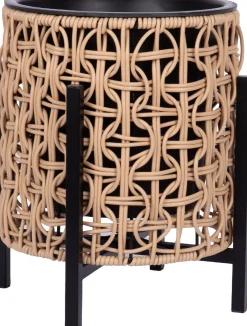 Istutuslaatikko Home4You WICKER jalustalla 28x28xK32 cm, vaaleanruskea