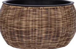 Istutuslaatikko Home4You WICKER Ø37xK19 cm, vaaleanruskea
