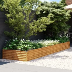 Istutuslaatikko 387x100x36 cm corten-teräs