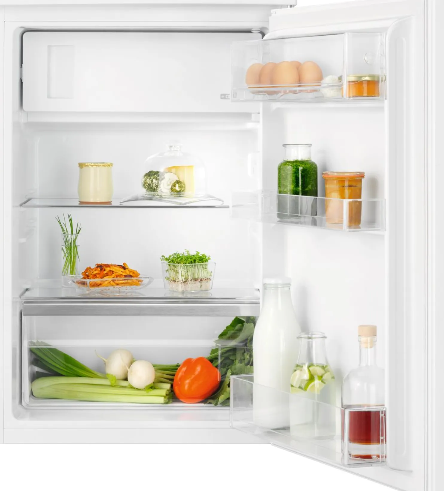 Jääkaappi pakastelokerolla Electrolux Series 500 OptiSpace lXB1SE11W0, 56cm, 119/13 l, valkoinen