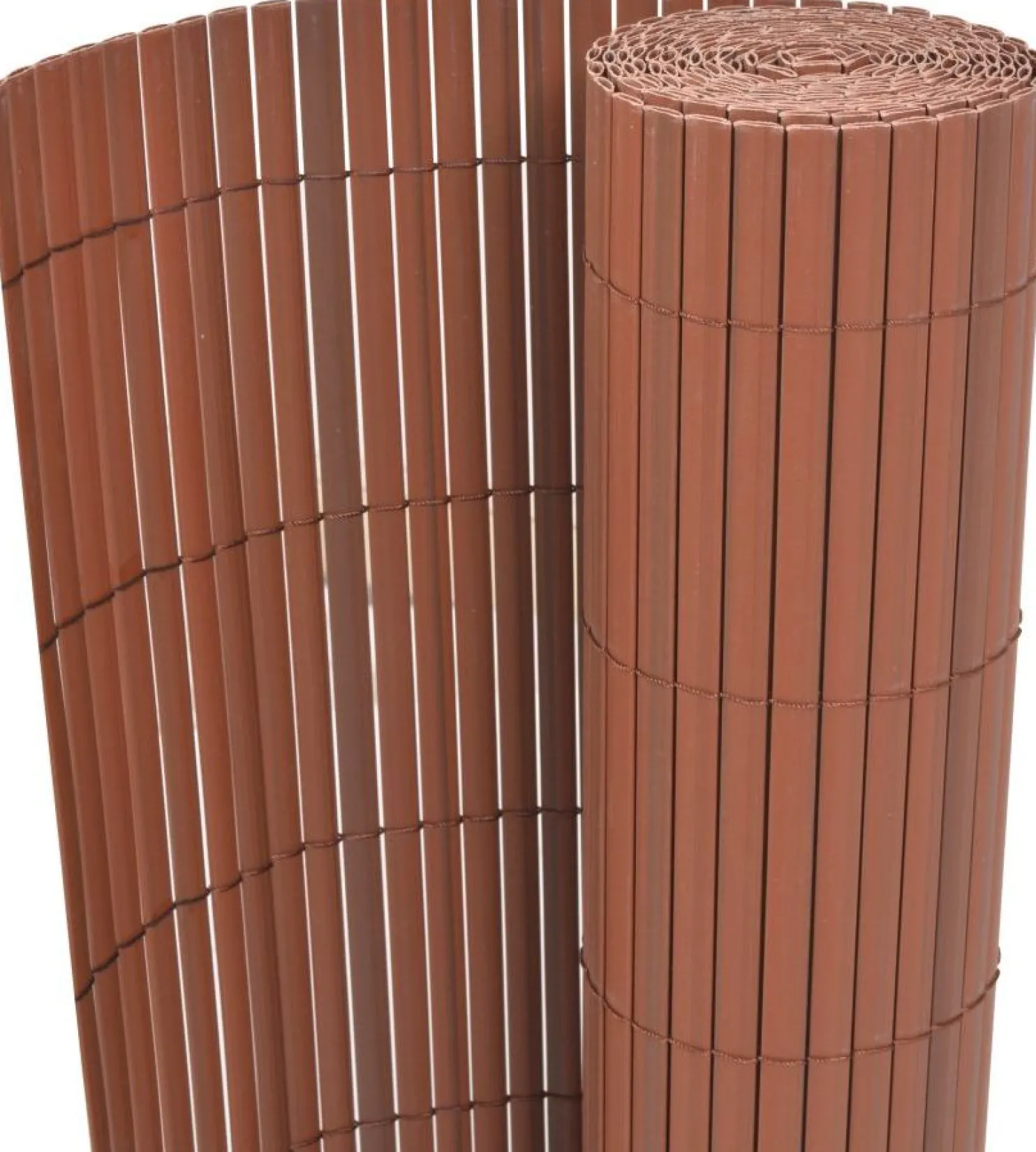 Kaksipuolinen puutarha-aita PVC 90x300cm ruskea