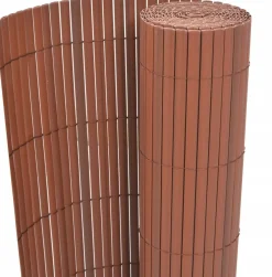 Kaksipuolinen puutarha-aita PVC 90x500cm ruskea