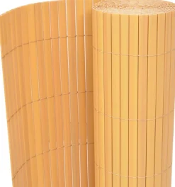 Kaksipuolinen puutarha-aita PVC 90x500cm keltainen