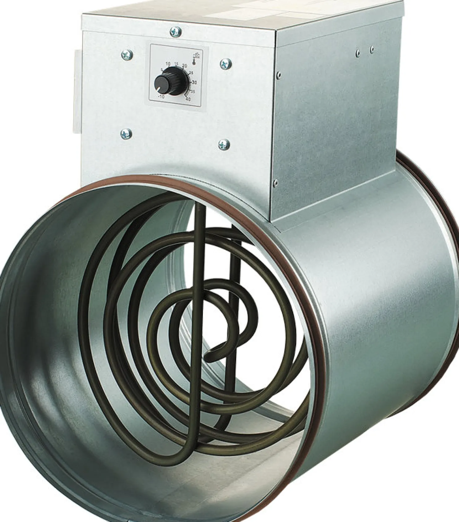 Kanavalämmitin Airsec NK 160-2.4-1 U, 160 mm/2,4 kW, integroitu termostaatti