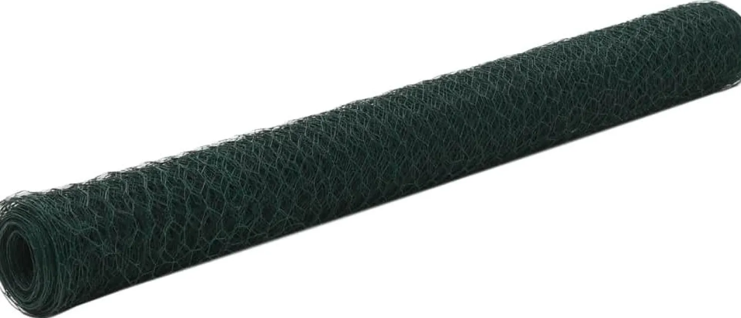 Kanaverkko teräs PVC pinnoitteella silmäkoko 13mm 25x1.2m vihreä