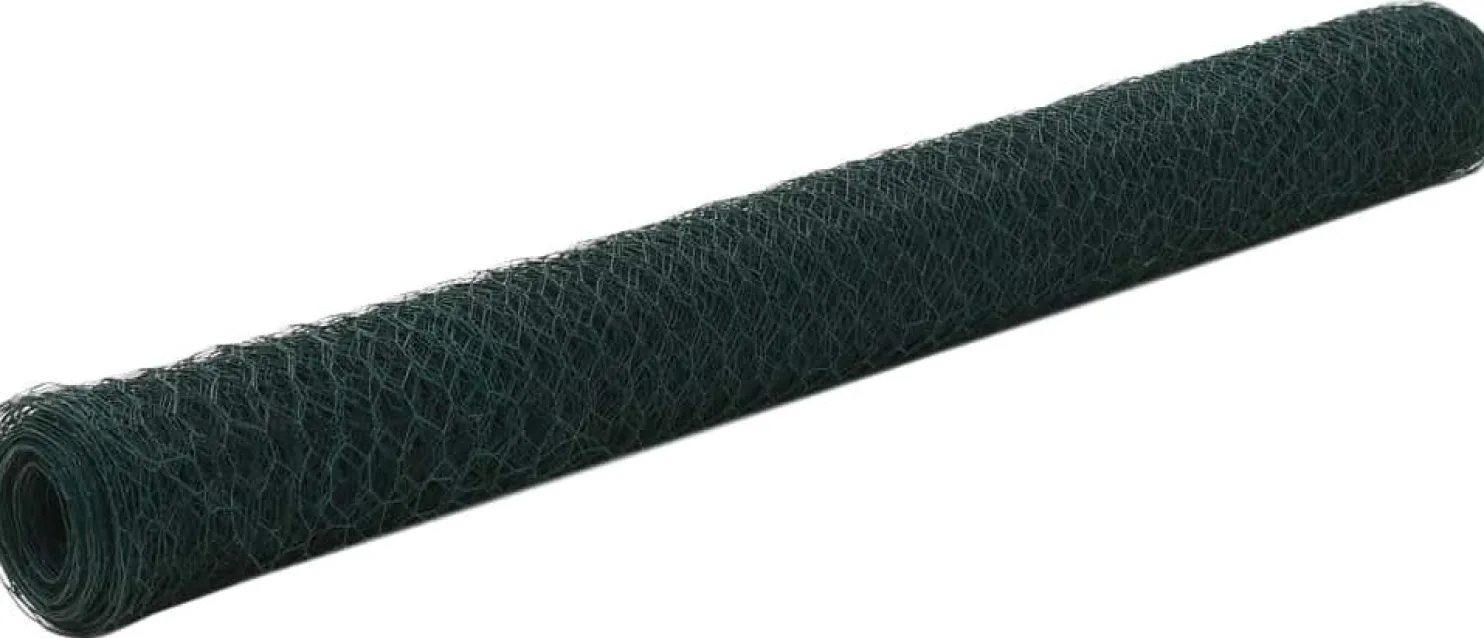 Kanaverkko teräs PVC pinnoitteella silmäkoko 25mm 25x1.2m vihreä