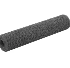 Kanaverkko teräs PVC pinnoitteella silmäkoko 36mm 25x0.75m harmaa