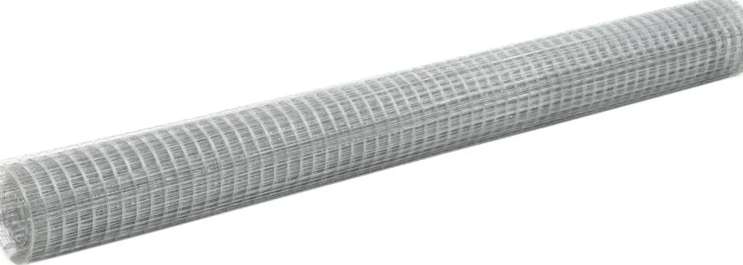 Kanaverkko 19x19mm galvanoitu teräs 10x1.5m hopea