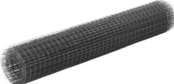 Kanaverkko 19x19mm teräs PVC pinnoitteella 10x1m harmaa