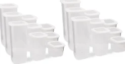 Kannellinen kuivaelintarvikepurkki (18 osaa) Linento Nesto, valkoinen