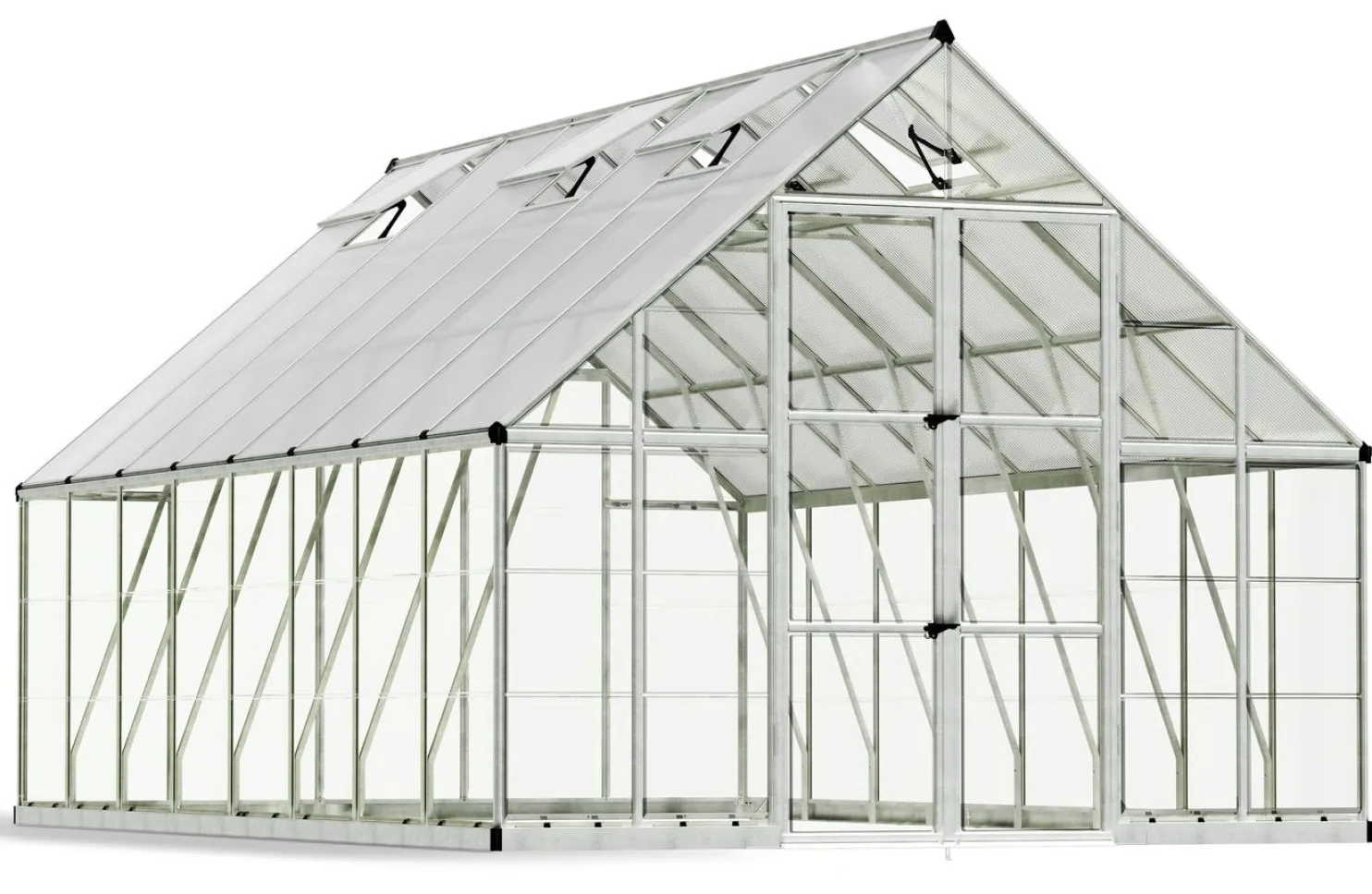 Kasvihuone Palram-Canopia Balance, 14.7m², 10x16ft, hopea