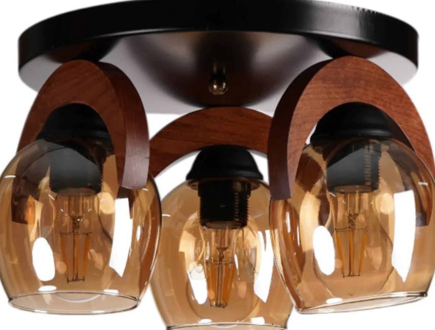 Kattovalaisin Linento Lighting Helena 3-osainen hunaja/saksanpähkinä/musta