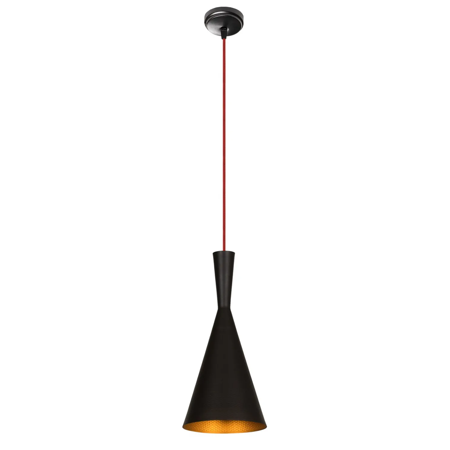 Kattovalaisin Linento Lighting Elmas, musta/punainen, Ø19cm