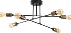 Kattovalaisin Linento Lighting Fleur 6-osainen musta/pronssi