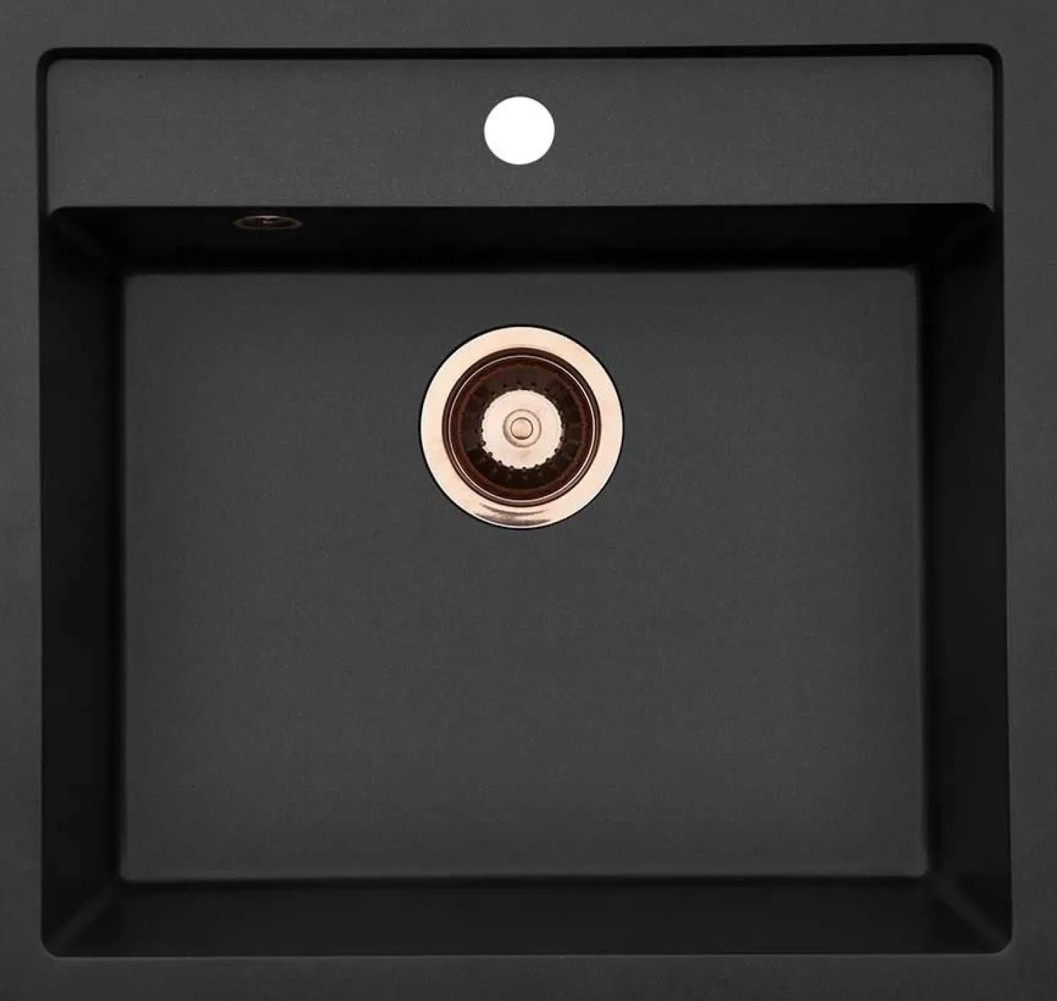 Keittiöallas Lavabo Jupiter 50, 490x510mm, komposiitti, musta, eri pohjaventtiilin värejä