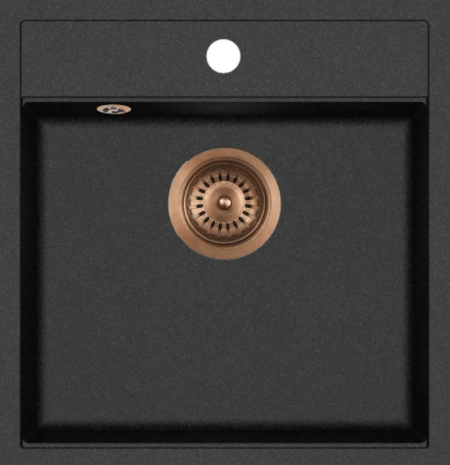 Keittiöallas Lavabo Jupiter 50, 490x510mm, komposiitti, musta, eri pohjaventtiilin värejä
