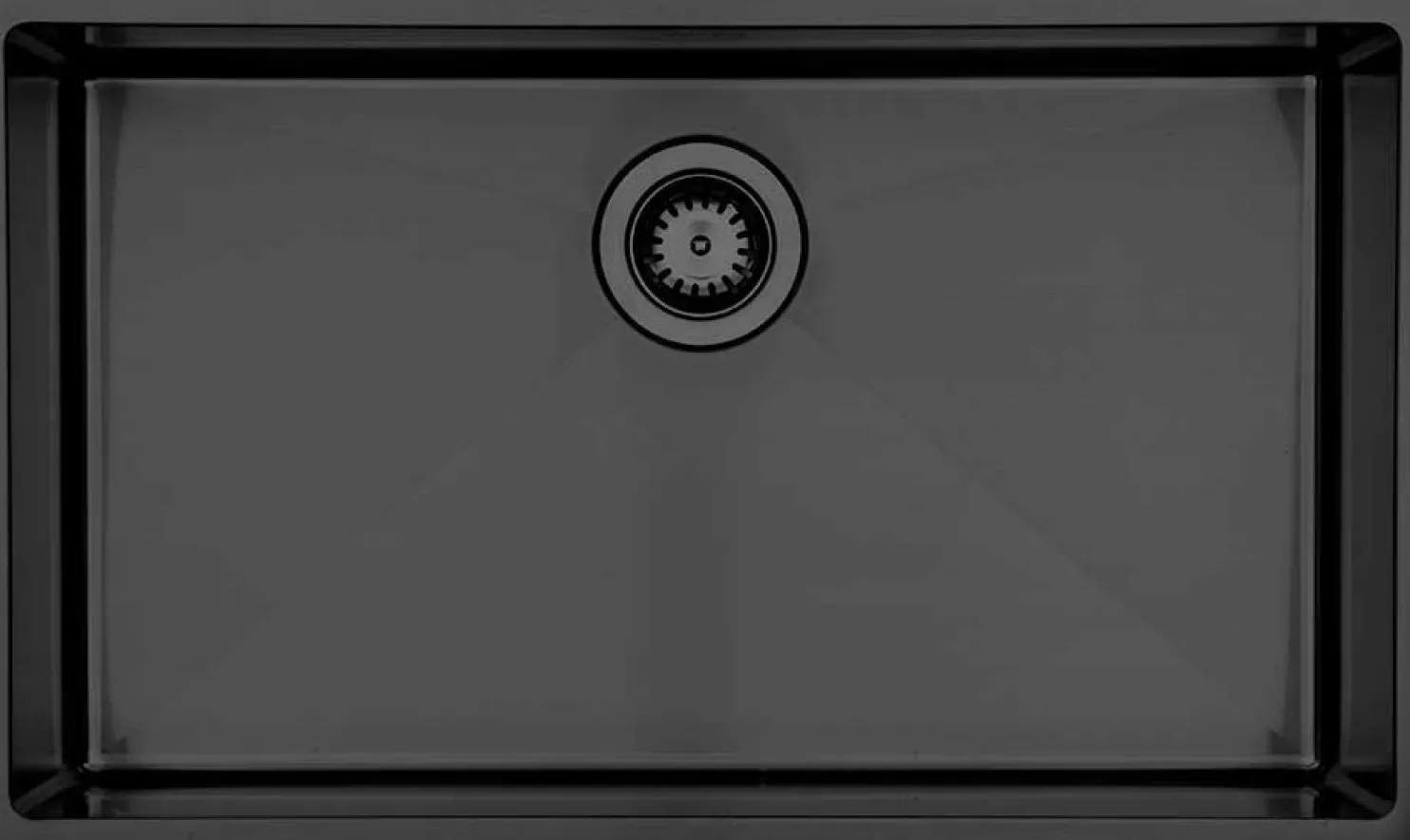 Keittiöallas Lavabo Kubus 700 Soft Shadow, 740x440mm, ruostumaton teräs PVD, musta kromi